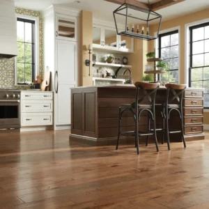 Brown hardwood flooring in a kitchen | Affordable Flooring Warehouse