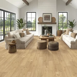 Modern Living Room Laminate Flooring | Cherry City Interiors and Design